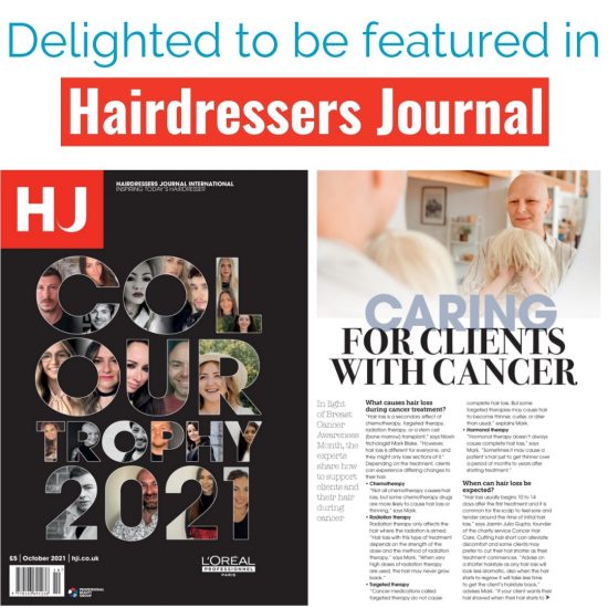 Cancer Hair Care featured in this month's 'Hairdressers Journal' magazine!